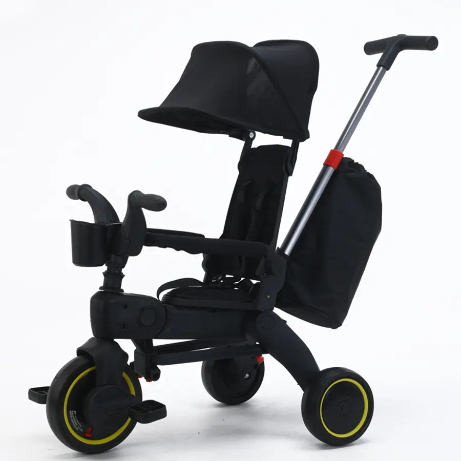 Toddler Tricycle Pushchair - Strollers for Kids, with Storage Bag, Multifunctional Tricycle for Baby, with Removable Push Handle &  Removable and Adjustable Canopy, Suitable for Outdoors