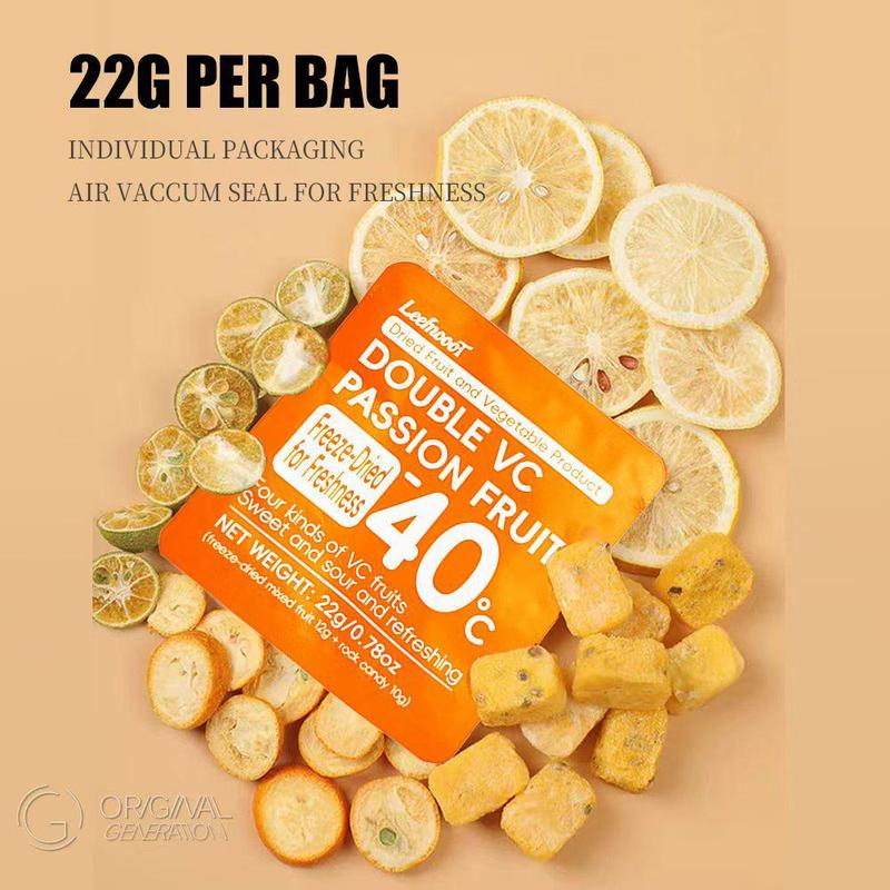 Live Special BOGO Quadruple VC Passion Fruit Cocktail Tea 2 Cartons (1carton 154g 22g×7packs)×2 Caffeine Free Lemon Kumquat Tea With Freeze Dried Lemon Passion Fruit And Kumquat