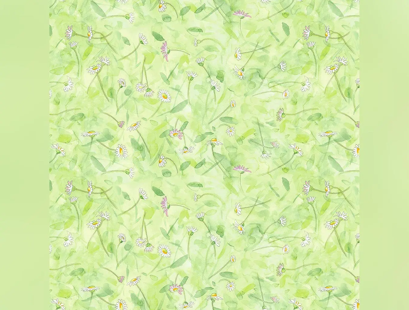 Mouseplay | Daisy Field - Green by Anita Jeram by Clothworks | Y4751-21