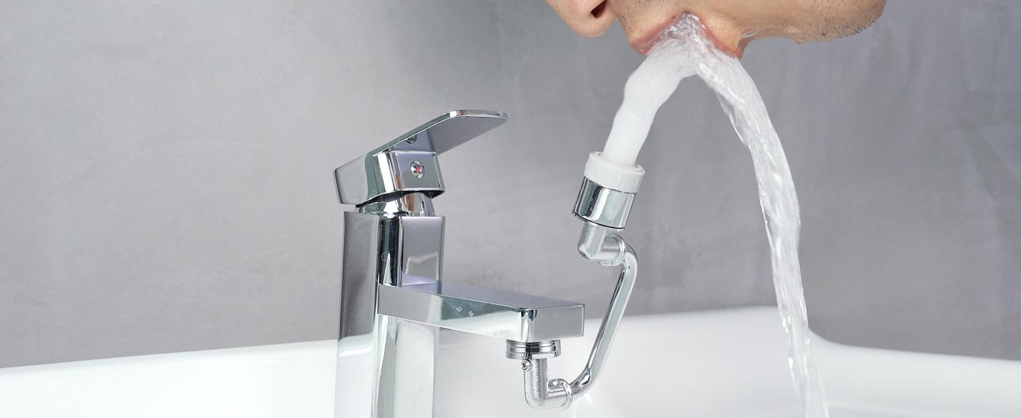 Hibbent 1080° Rotatable Faucet Extender, Swivel Faucet Aerator, Metal Faucet Attachment Dual Function Kitchen Bathroom Sink Sprayer Attachment for Gargle/Eye/Face Washing 15/16'' Male Thread Hibbent 1080° Rotatable Faucet Extender, Swivel Faucet Aerator, Metal Faucet Attachment Dual Function Kitchen Bathroom Sink Sprayer Attachment for Gargle/Eye/Face Washing 15/16'' Male Thread
