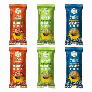 Sun-Kissed Sunflower Kernels Variety 6-Pack - Includes 2 Bags Each: Roasted & Salted, Jalapeño, BBQ | Vegan, Gluten-Free, Non-GMO | High Protein Snack | 2.5 oz Bags | Perfect for Sharing