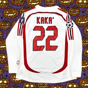 06 07Away White Kaka #22 Long Sleeve Jersey