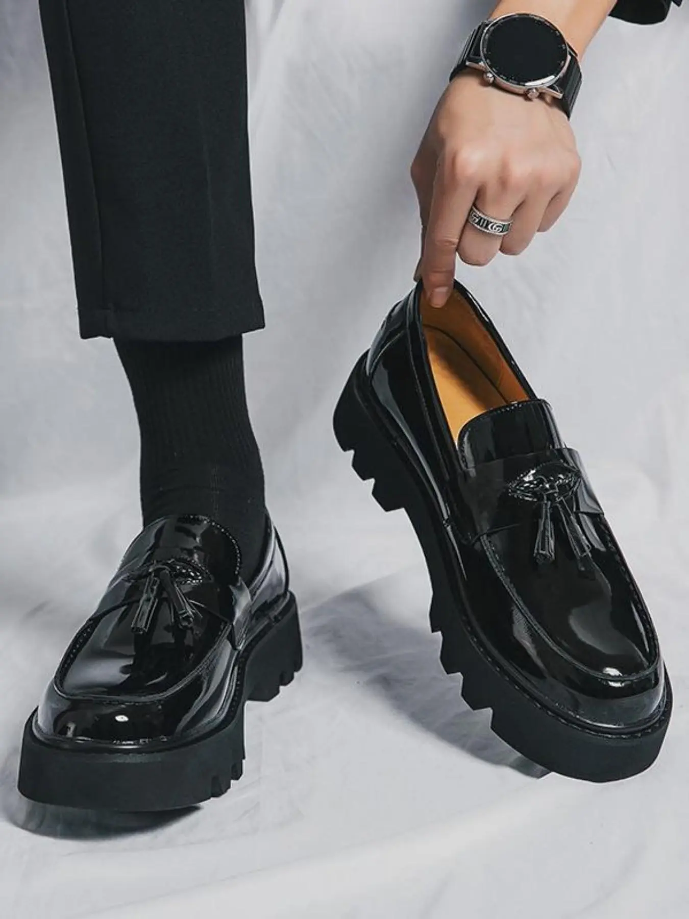 Men's Fashionable Tassel Decor Low Top Loafers, Tassel Design Loafers, Casual Comfortable Round Toe Classic Slip On Loafers for Daily Wear, Male All-match Shoes for Daily Wear, PU Leather Footwear
