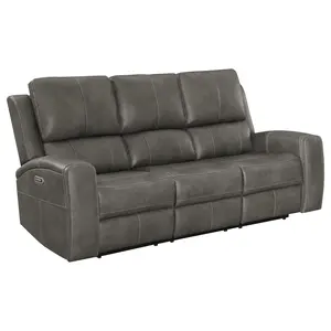 Brickston Triple Power Reclining Sofa Charcoal