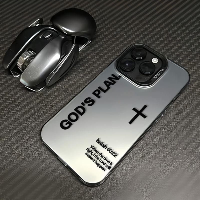 God's Plan Phone Case Cross Pattern Religious Art Fashion TPU Laser Craft Anti-Drop Case for iPhone 17 16 15 14 13 12 11 Samsung Galaxy S25 S24 S23 S22
