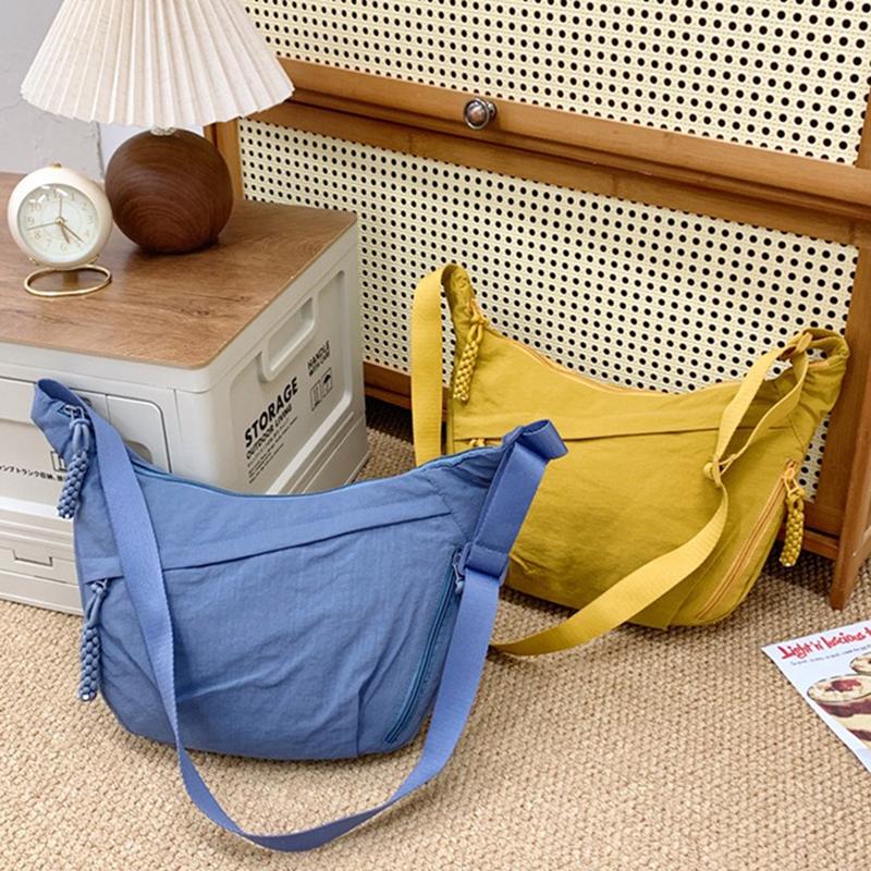 Dumpling Satchel for Women Men Lightweight Multi-Pocket Design Adjustable Strap Crossbody Bag for Daily Use