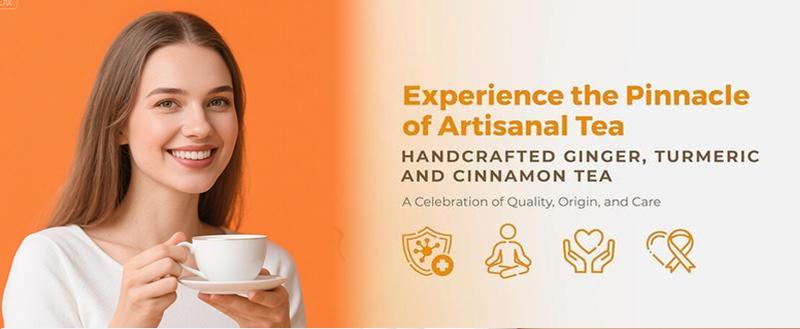 Turmeric Tea Herbal Anti-Inflammatory Tea, 100% natural, eco-friendly tea bags. Contains turmeric, ginger, and cinnamon. Biodegradable tea bags. Sugar-free, caffeine-free, gluten-free, vegan healthy beverage. good herbal remedy