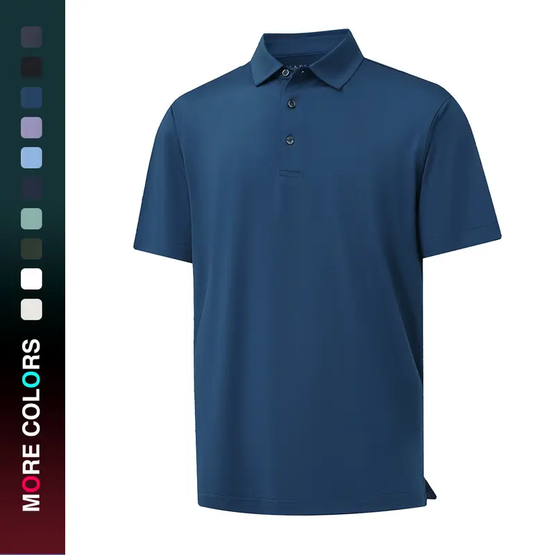 MAELREG Men’s Short Sleeve Polo Shirt, Lightweight Dry Fit Moisture-Wicking Plain Performance Golf Casual Top Menswear Active Top Activewear Clothing