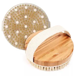 Natural Dry Brushing Body Brush: Boar Bristles, Solid Wood & Canvas for Lymphatic Drainage & Exfoliation - Stimulates Circulation, Reduces Cellulite for Smooth, Glowing Skin