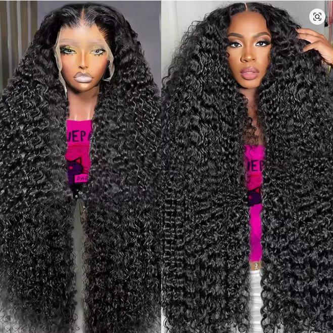 Bling Hair Deep Wave Frontal Wig 13x6 Hd Lace Loose Wave Wigs Brazilian Hair Natural Hairline Pre Plucked 30 Inch Gueless Lace Front Human Hair Wig