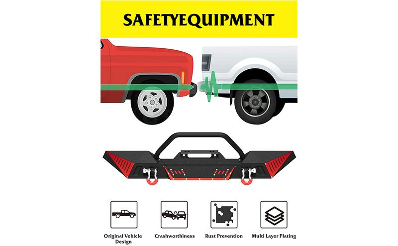 【GARVEE】Full Width Front Bumper, Compatible with Jeep 2018-2023 Wrangler JL & Unlimited JLU(2/4 Doors),2020-2023 Gladiator JT, Off-road DIY Paintable, Textured Black