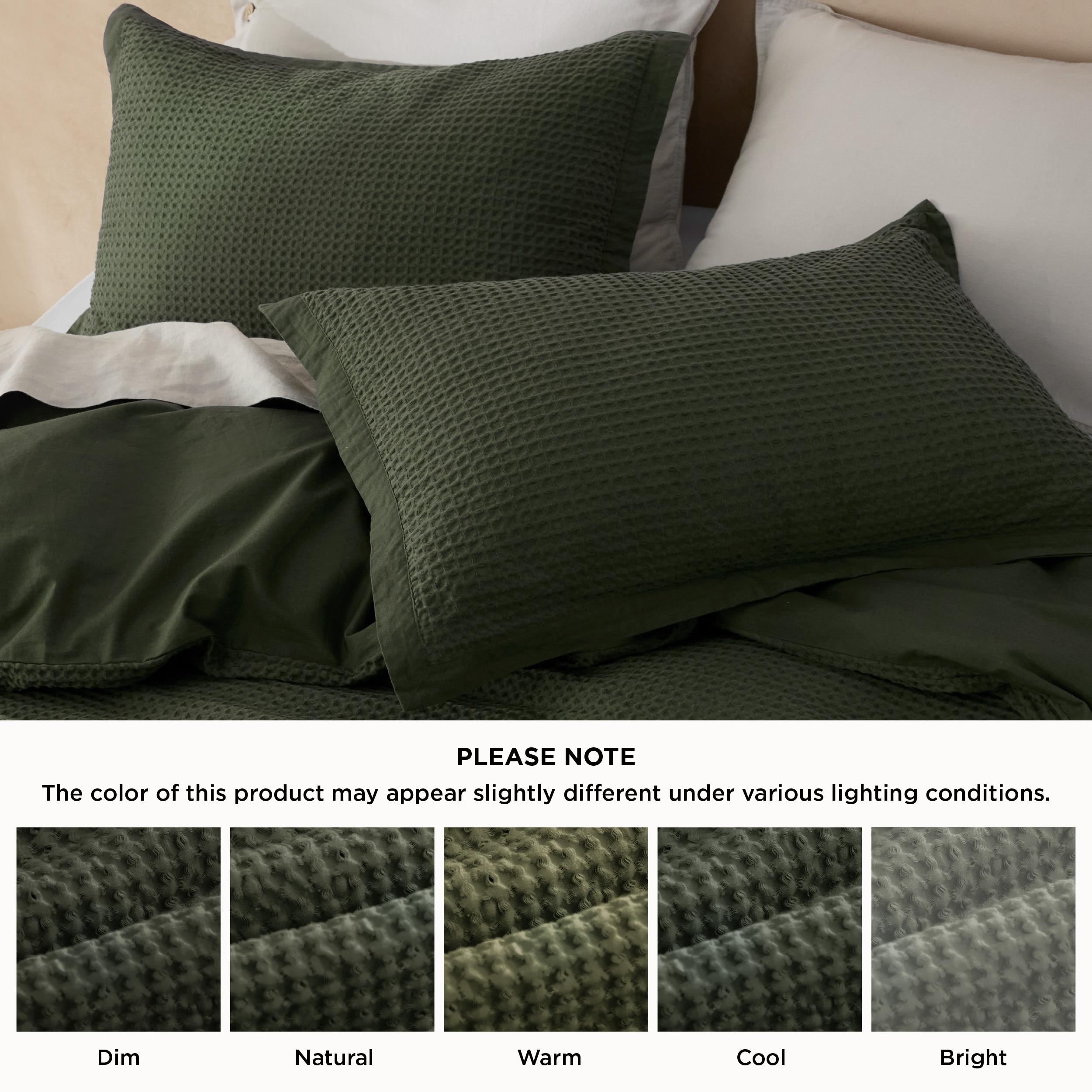 Bedsure Waffle Duvet Cover - Cotton Blend Rayon Derived from Bamboo Duvet Cover Set, Breathable Bedding Set With a Vintage Charm, Neutral