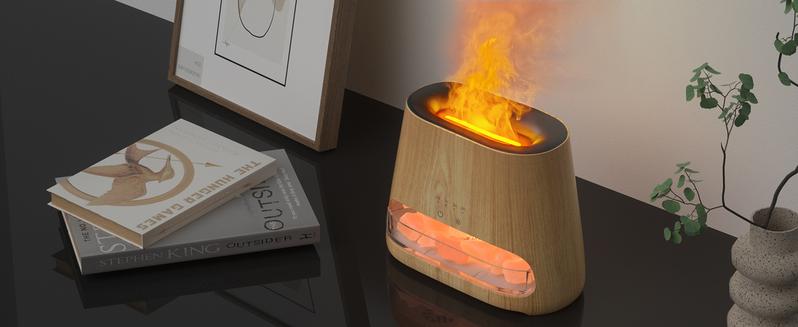 SALKING 2-in-1 Ultrasonic Essential Oil Diffuser & Himalayan Salt Lamp, Aromatherapy Diffuser Cool Mist Humidifier with Auto Off Function, 100% Pure Himalayan Pink Salt Rock, 150ml (Wooden Grain)