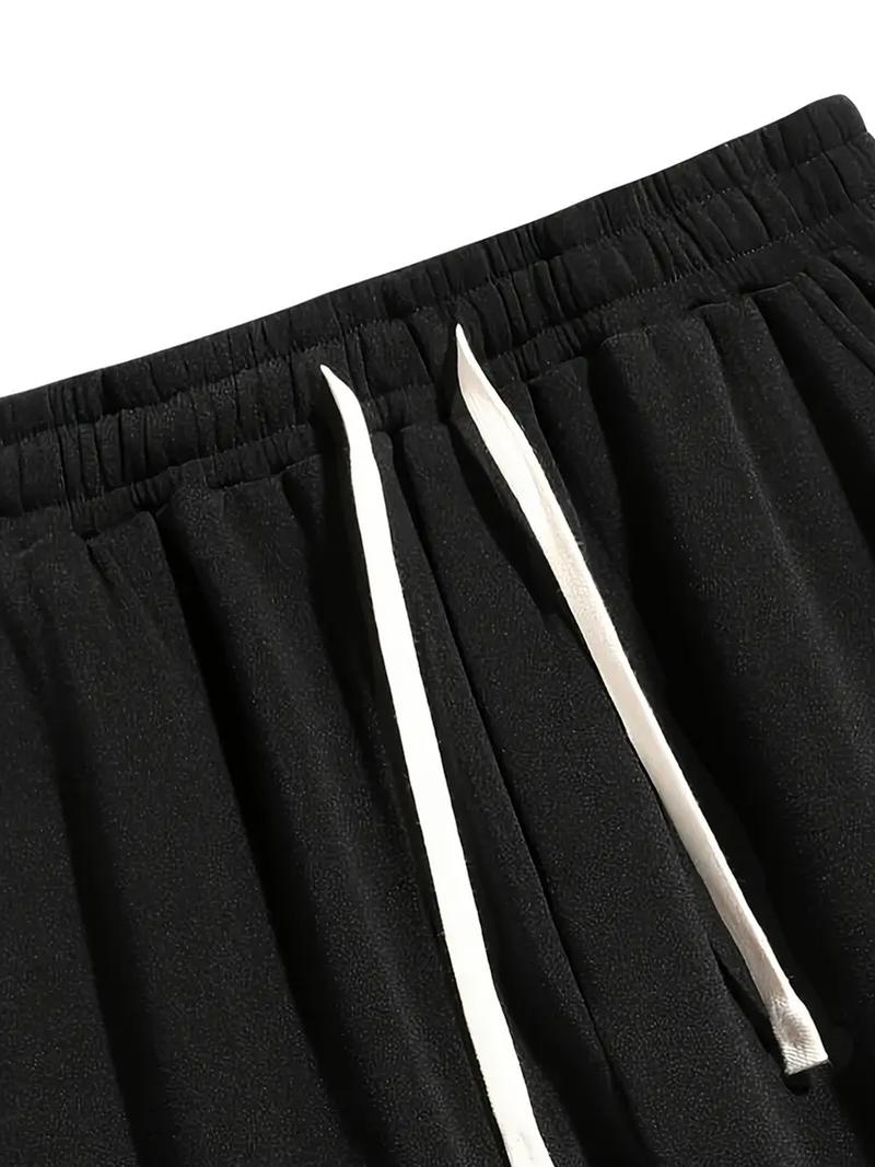 Clean Gent Men's Drawstring Waist Sports Sweatpants, Casual Regular Fit with Pockets, Classic Style Fashionable Comfortable Athletic Trousers Suitable for All Seasons, Men's Bottoms