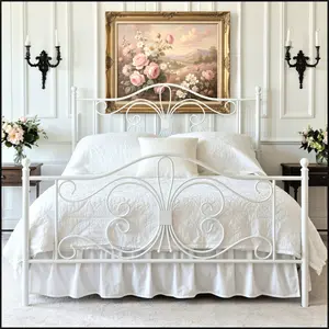 HOOMIC Metal Platform Bed Frame【Frame Only No Mattress】with Charming Butterfly Design, No Box Spring Required,White/Black,Twin/Full/Queen