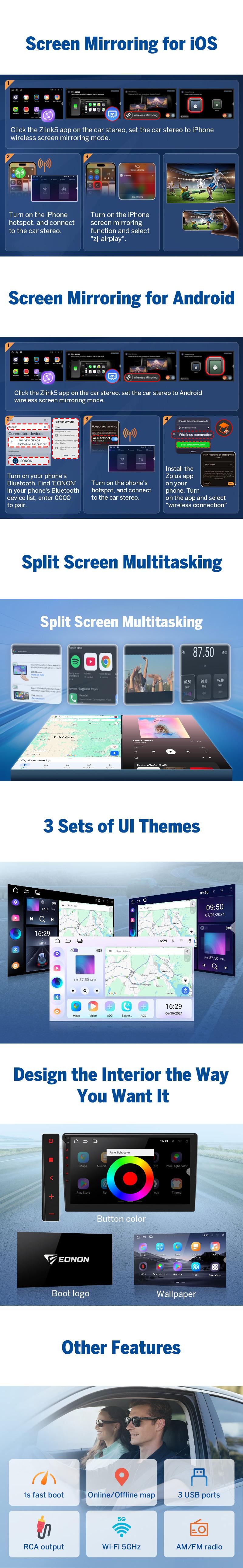 EONON Car Stereo for Ford F-150 2009-2014, Wireless CarPlay & Android Auto, 4GB+64GB, 9" Android 14 Touchscreen Head Unit with Steering Wheel Control, Subwoofer, Bluetooth, GPS, Backup Camera – FDF1X7A EONON Car Stereo for Ford F-150 2009-2014, Wireless CarPlay & Android Auto, 4GB+64GB, 9" Android 14 Touchscreen Head Unit with Steering Wheel Control, Subwoofer, Bluetooth, GPS, Backup Camera – FDF1X7A