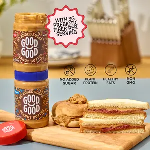 GOOD GOOD No Added Sugar Protein Peanut Butter    with 3g Prebiotic Fiber per Serving