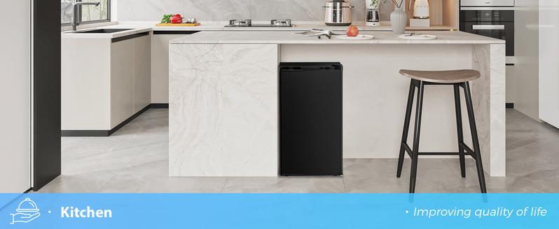 Antarctic Star 3.2 Cu.Ft. Mini Fridge with Freezer, Small Refrigerators with Adjustable Thermostat, Low Noise, Energy Saving, Compact Refrigerators for College Dorm, Office, Bedroom, Apartment, Black