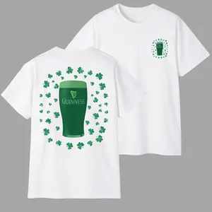 Green Guinness St Patrick’s Day T-Shirt - Funny Irish Celebration Beer Shirt with Shamrock Graphic, 100% Cotton Unisex Tee, Short Sleeve, Casual Trendy Holiday Wear, Gift for Dad, Perfect St Paddy’s Day Gift for Men and Women