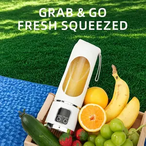 500ML Portable Blender, Personal Electric USB Rechargeable Juicer, Small Blender for Shakes and Smoothies, Compact Convenient Versatile Mixing Machine-White