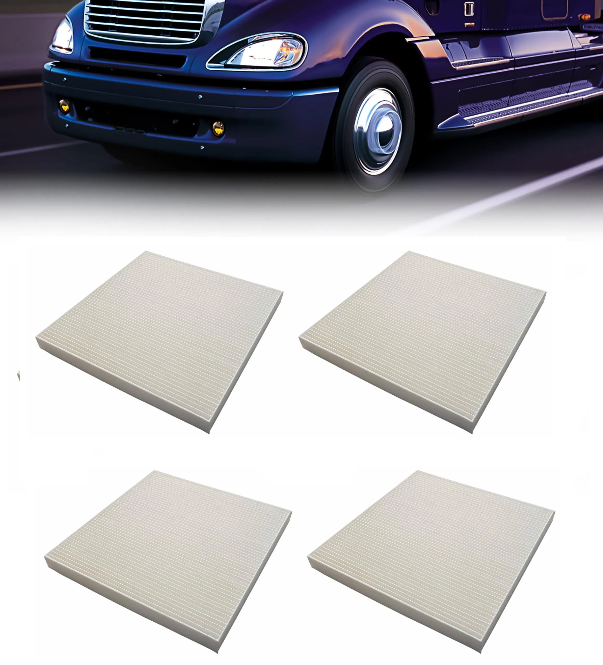 TORQUE 91559 Replacement Cabin Air Filter for Select Freightliner Cascadia, Columbia, Coronado, Century Class - Replaces PA4857, AF26235, CAF24003, BOA91559, 24318, abpn10g91559, TR552 - 4 PCS Auto Replacement Part Accessory, Engine Protection, Filter Set