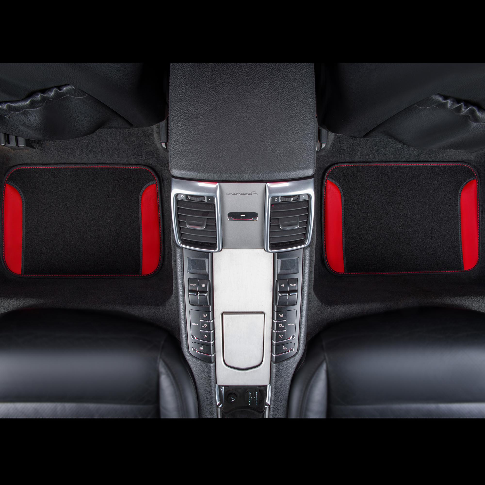 CAR PASS Rainbow Waterproof Universal Fit Faux Leather Car Carpet-Anti-Slip Nibbed Backing Floor Mats for SUV, Vans,Sedans,Trucks