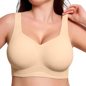Women Jelly Bras Wirefree Full Coverage No Underwire Everyday Bras Comfortable Wireless Padded Tshirt Bra