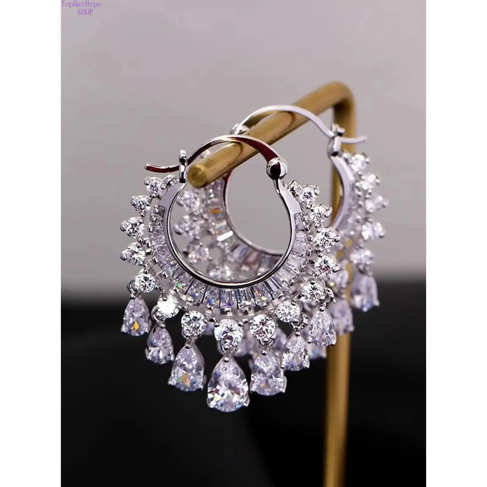 Waterdrop Zircon Tassel Earrings for Women, 1-Pair Minimalist Drop Earrings, Sparkling Design, Elegant Feminine Costume Jewelry for Party, Daily Wear, Holiday Gifting, Earring For Women