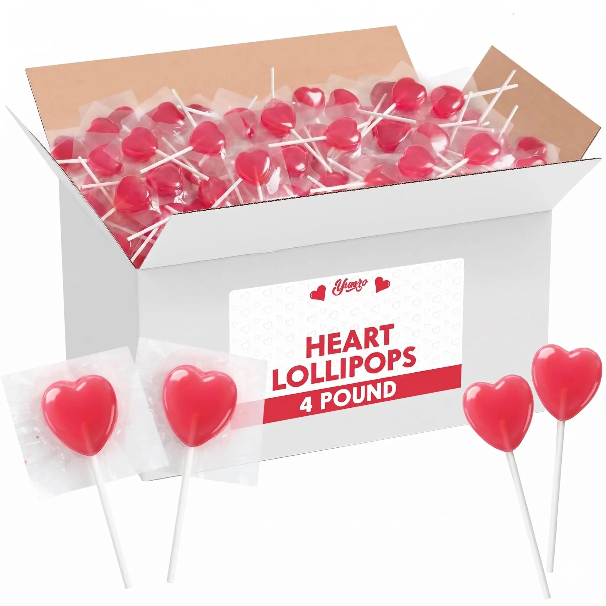 Heart Shaped Lollipops Bulk  Valentines day candy Individually Wrapped Candy, Valentine's Day, Classroom Treats, School Parties & Party Favors Heart-Shaped Cherry