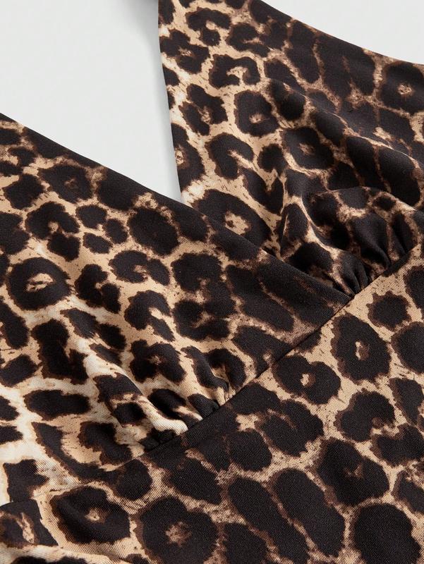 Hot-Selling Leopard Print Women’s Halter Casual Tank Top — European & American Style for Spring/Summer/Autumn