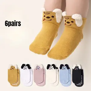 Children's Socks with Anti-Slip Soles Cartoon-Printed Cute Ear-Design Socks Fun Socks for Girls and Boys