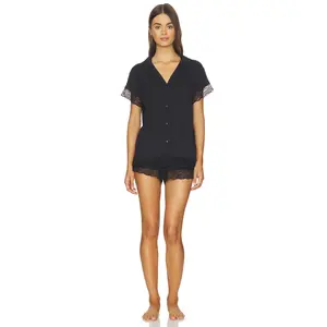 eberjey Malou Short Pajama Set in Black