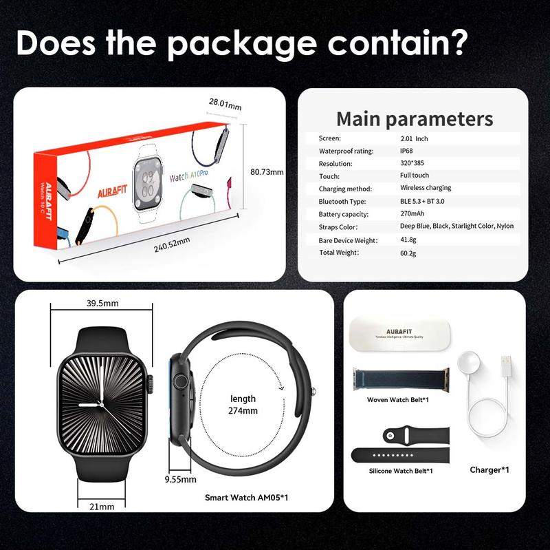 PINTEEK Smartwatch A10PRO/AM08 IP68 Waterproof AMOLED Display ChatGPT Bluetooth Calling 150+ Sports Modes Heart Rate SpO2 Sleep Monitoring Unisex Gift for Man PINTEEK Smartwatch A10PRO/AM08 IP68 Waterproof AMOLED Display ChatGPT Bluetooth Calling 150+ Sports Modes Heart Rate SpO2 Sleep Monitoring Unisex Gift for Man