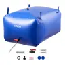 VEVOR 400L/105.7 Gal Emergency Water Storage Bladder, 46.1 × 30.7 × 20.5 In 1000D Double Layer Leakproof Tear-Resistant PVC Container, Straps, Garden Hose Kit, Easy-to-Use Foldable Portable Tank for Camping, RV Use