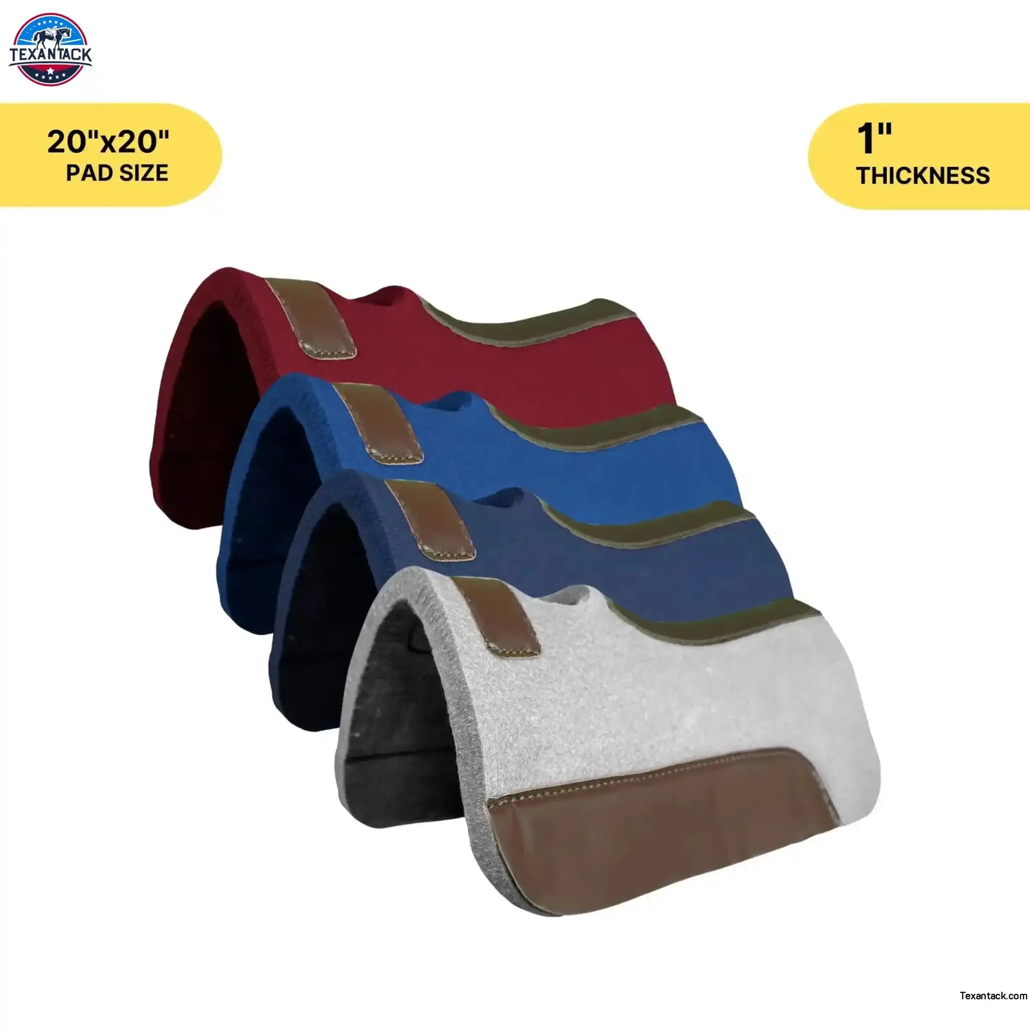 Resistance Mini 20 x 20 Felt Performance Saddle Pad with Wear Leathers 1" Thick
