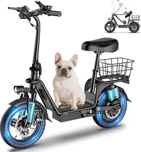 Peak 1300W/900W Electric Scooter for Adults with Seat, 48V Battery Ebike, 14" Tires, 28‑35 Miles Range, 20 MPH, 330 LBS Load, Foldable Commuter Electric Scooter for Urban Outdoor Travel