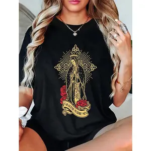 100% Cotton Our Lady Of Guadalupe Saint Virgin Mary T-Shirt