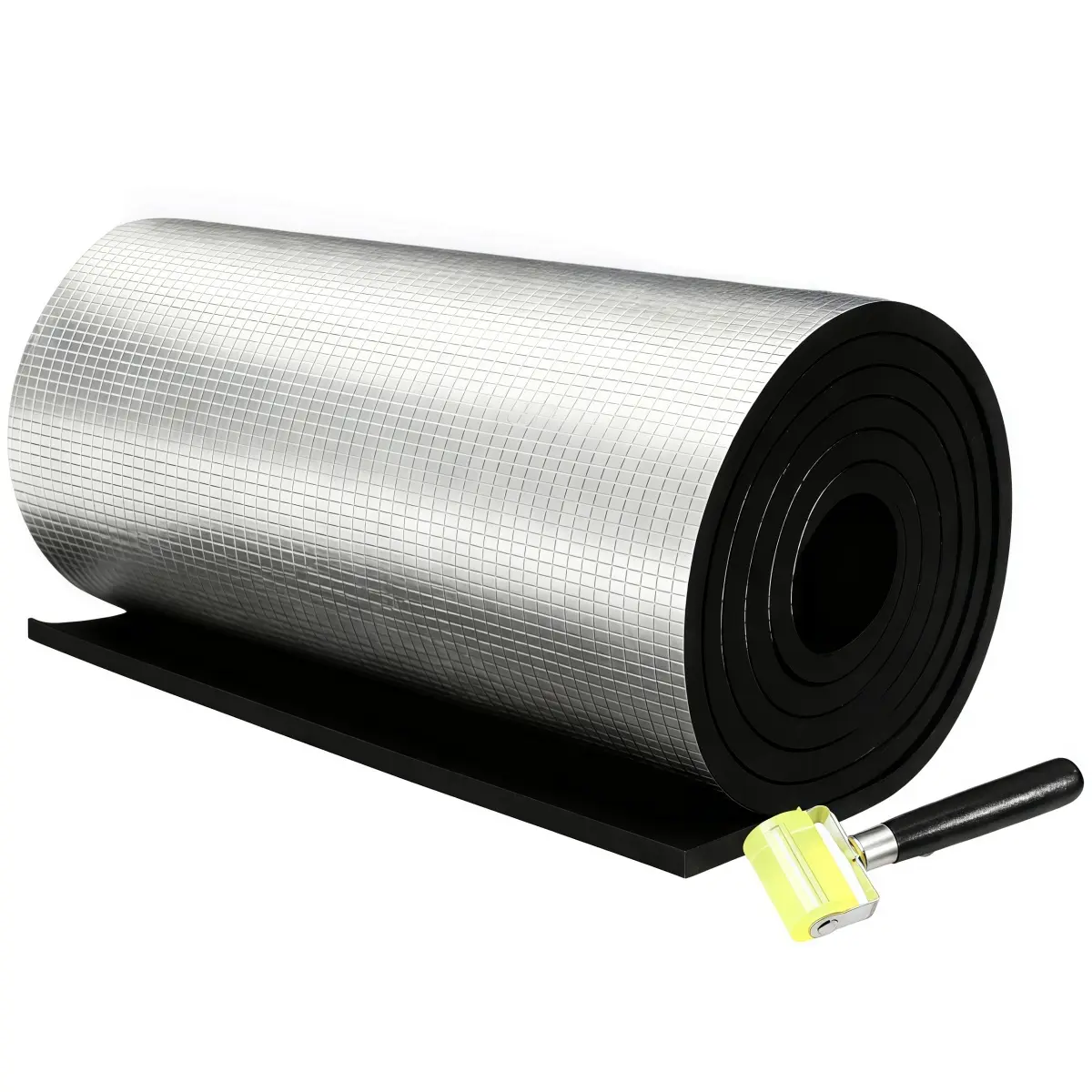 394mil Car Thermal Sound Deadener Insulation Mat, 60"x40" 16.4 Sqft Aluminum Foil Heat Shield, High Performance Noise Reduction Anti-Vibration Dampening Pad with Roller Installation Kit for Car Truck SUV Van Hood Firewall Trunk Door Engine Roof