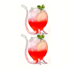 Buy 1 Get 1  14oz Vampire-Themed Cup Designed for Roostertails, Featuring a Built-In Straw, Suitable for Serving Roostertails, Wine, Juice, Ice Cream, Champagne, And Perfect for Home Bars, Parties, And Clubs.-Gifts for Family Members