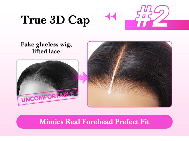 Vshow Bleached Knots Kinky Straight Wear Go Glueless Human Hair Wigs 7x5 Pre-cut HD Lace Wigs For Women