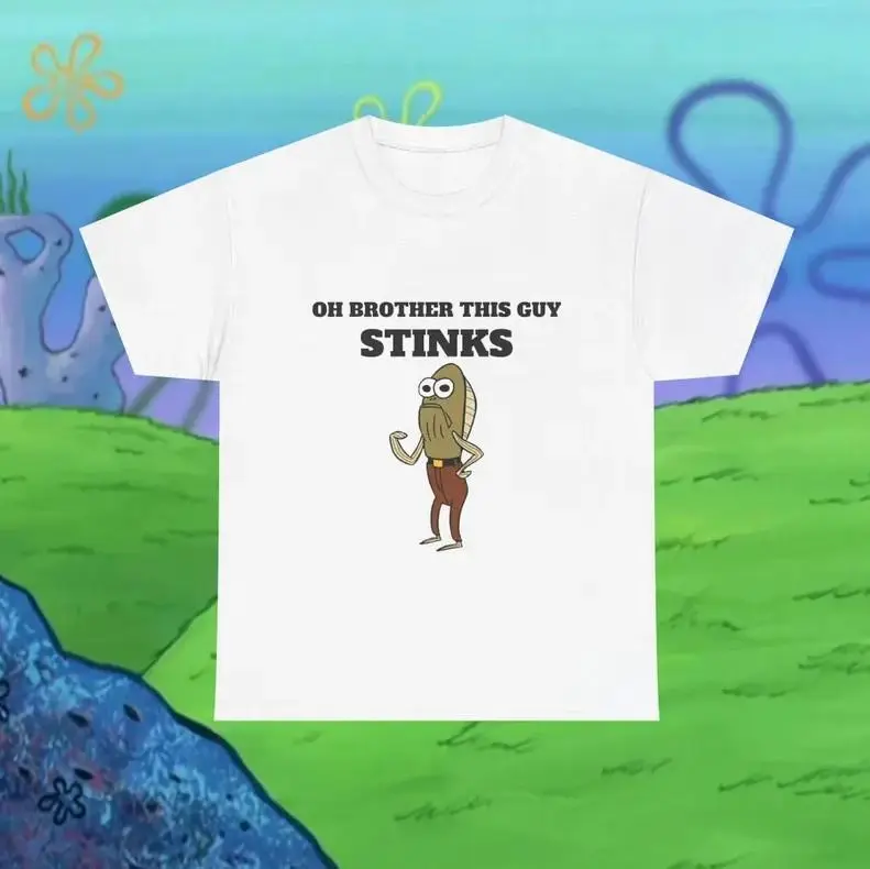 Oh Brother This Guy STINKS Shirt, Funny SpongeBob Meme Tee Unisex Graphic Gift for Friend