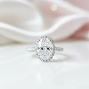 2.0 Ct D Color Oval Cut Diamond Option Engagement Ring