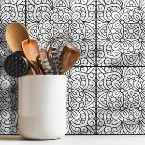 Silver Inked Garden Peel and Stick Wallpaper Tiles - 24 Pack