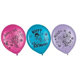 Encanto Multicolor Latex Balloons - 12" (6 Pc) - Eye-catching Decor for Parties & Celebrations