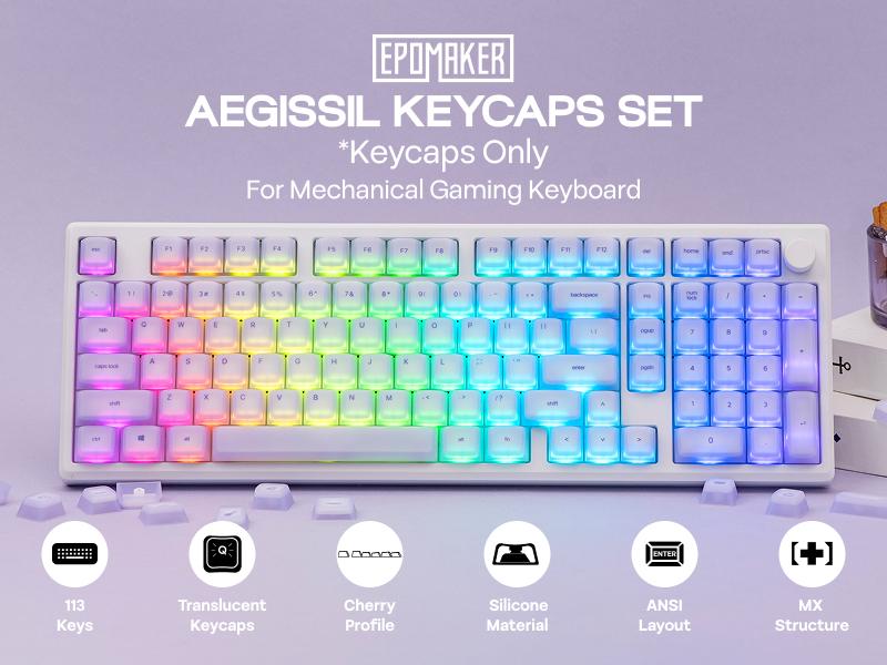 EPOMAKER AegisSil Keycap Set Sil Material Cherry Profile 113 Keys  Custom Keyboard Keycaps Set for Cherry MX, Kailh, Outemu, Gateron Mechanical Gaming Keyboard TikTokShopSpringGlowUp