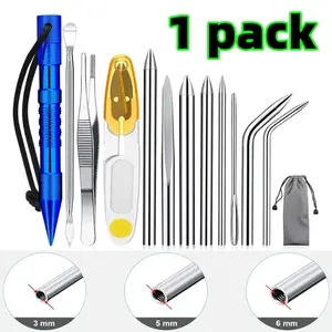 12 pcs Paracord FID Knotter Tools Set bracelet DIY weaving needle Stainless Steel Lacing Needles Smoothing Tool for Leather Rope Bracelet Weaving Beauty & Personal Care