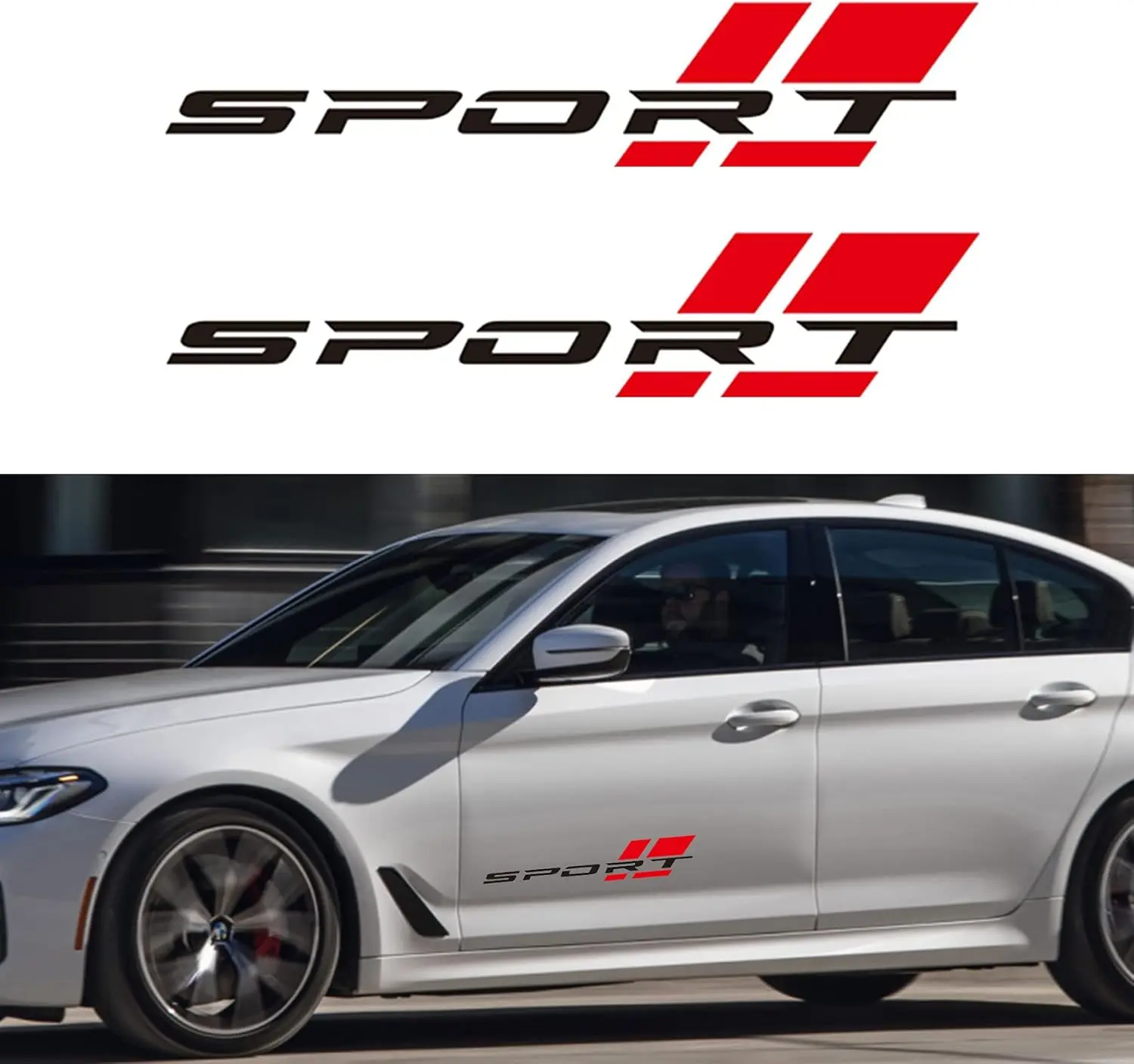 Reflective Sport Car Door Sticker, 16.5x3.8in Durable Vinyl Decal, Heat-Resistant Waterproof Accessory, Easy-to-Apply & Remove Sticker for Cars, Car Accessories