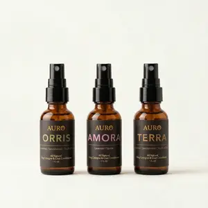 Auro Natural Dog Cologne Sample Pack – Alcohol-Free Dog Perfume Spray for Dogs – Gentle Grooming Spray to Eliminate Dog Odor Between Baths – Amora, Orris & Terra Scents