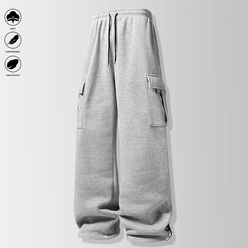 Men's Oversized Jogger Pants, All-Season Casual Streetwear & Athletic Pants with Pockets for Gym, Jogging, Casual Attire - Solid Color Loose-Fit Trousers, Relaxed Fit for Men & Teens, Versatile for Outdoor Activities & Style