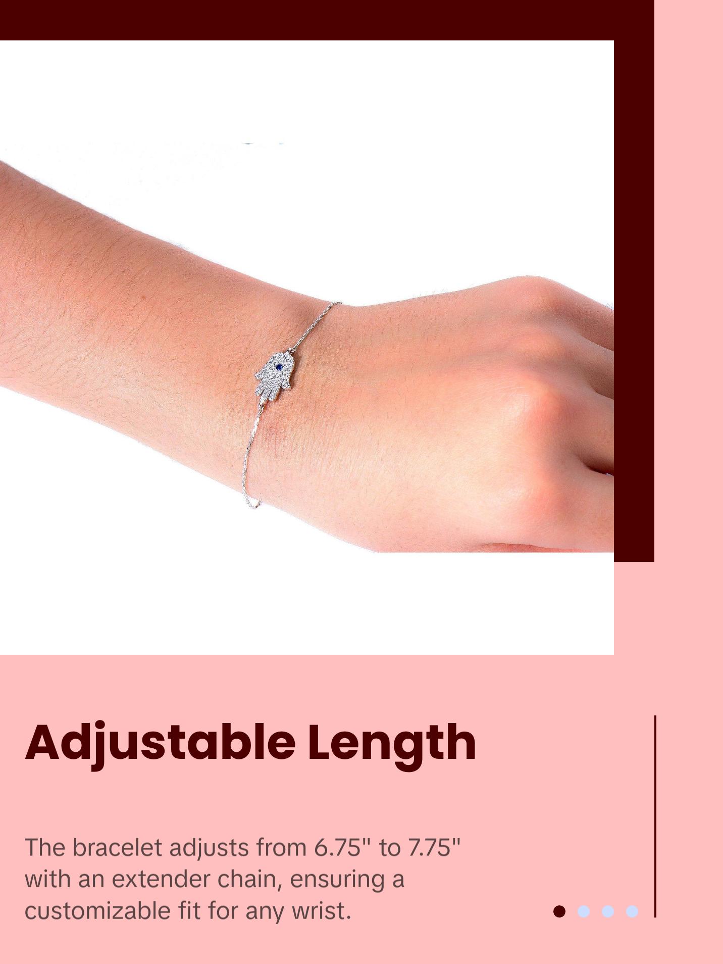 Sterling Silver Hamsa Bracelet - Charming Hamsa Hand Bracelet